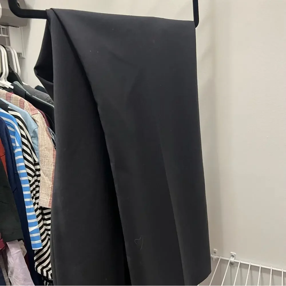 Talbots Women 14P Petite Wool Blend Wide Leg Career Navy Heritage Dress Pants - Picture 5 of 14